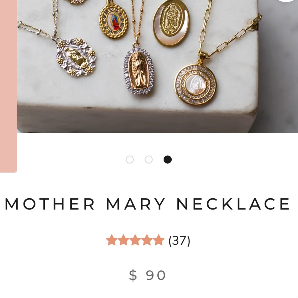 Beautiful gold Mother Mary necklace